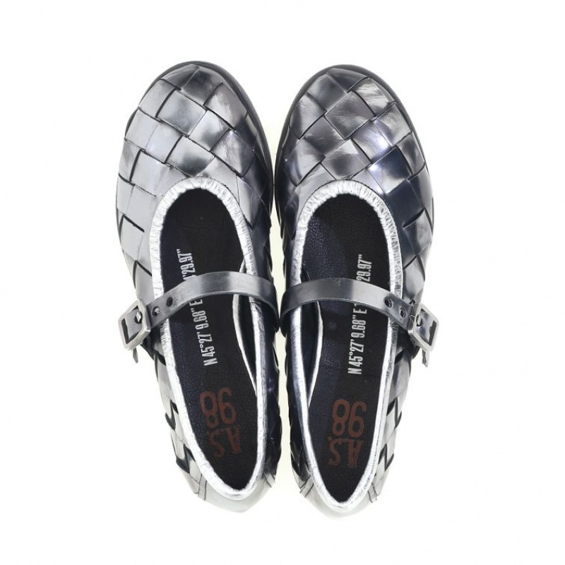 A.S.98 Janae flat shoes Damen Silber | AT-AMRS75306