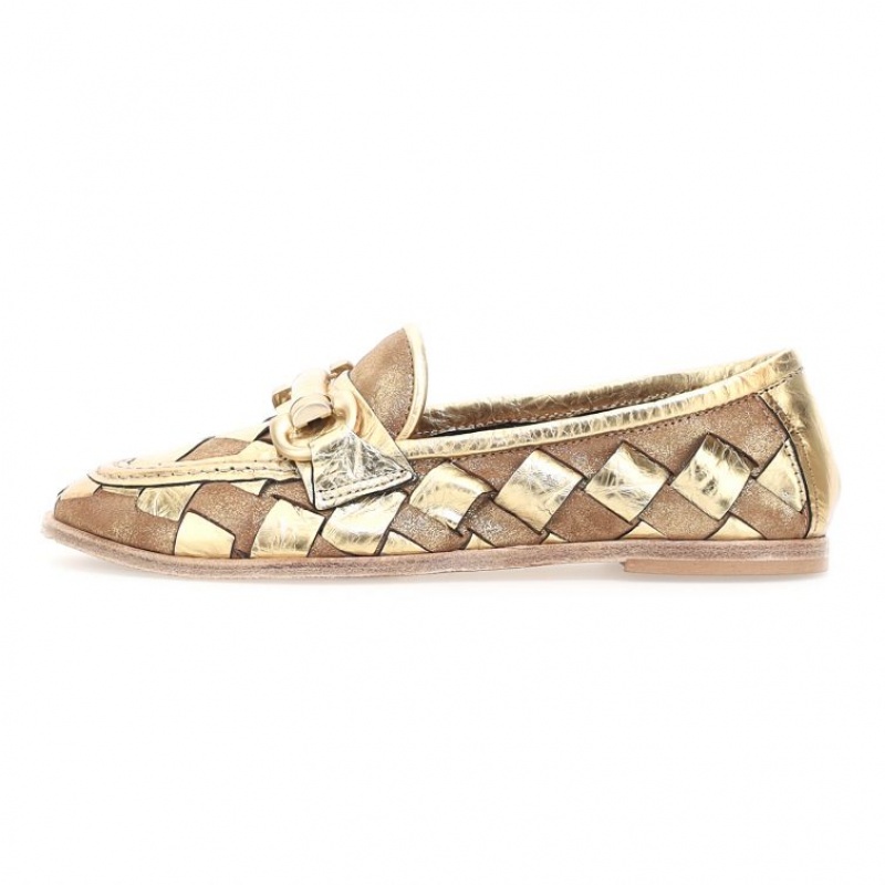 A.S.98 Janel flat shoes Damen Gold | AT-WSFQ69548