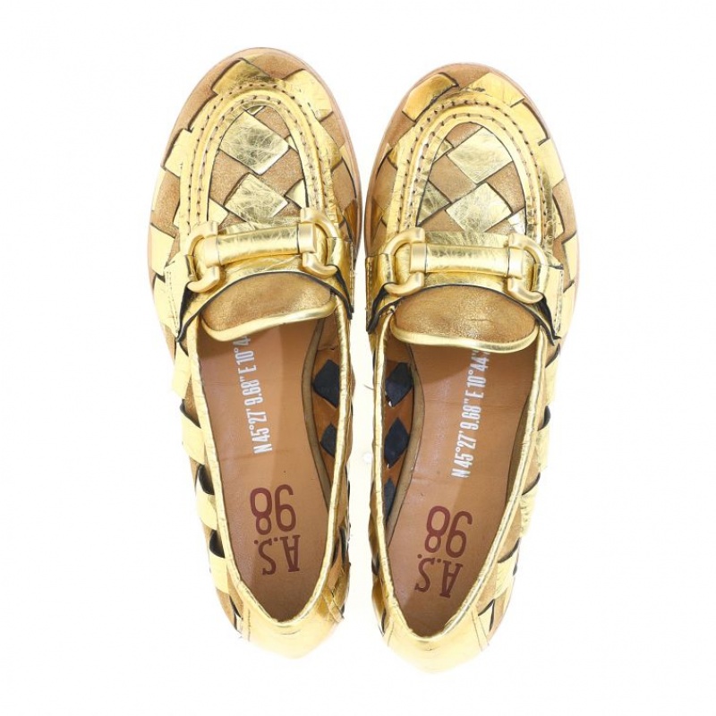 A.S.98 Janel flat shoes Damen Gold | AT-WSFQ69548