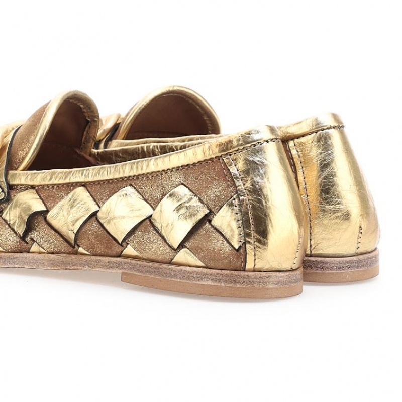 A.S.98 Janel flat shoes Damen Gold | AT-WSFQ69548