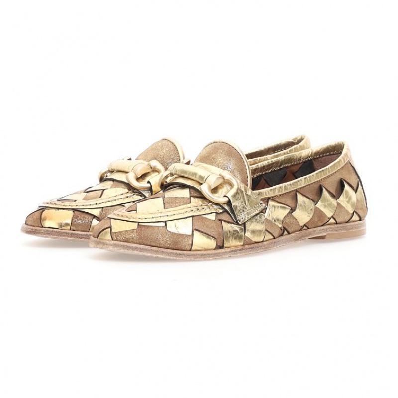 A.S.98 Janel flat shoes Damen Gold | AT-WSFQ69548