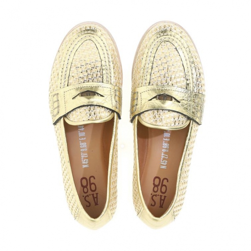 A.S.98 Janene flat shoes Damen Gold | AT-WUJO51607